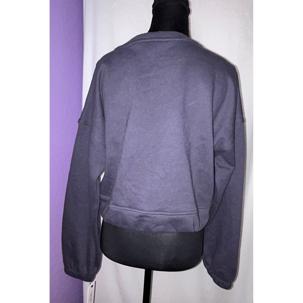 Calvin Klein Performance Women's Logo Tape‎ Cropped Sweatshirt Pullover Top - Picture 2 of 8